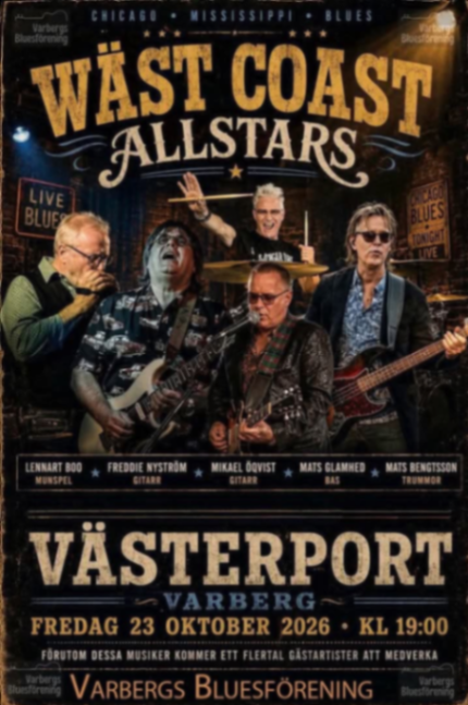 Blues kväll med West Coast Allstars - Scen evenemang i Varberg