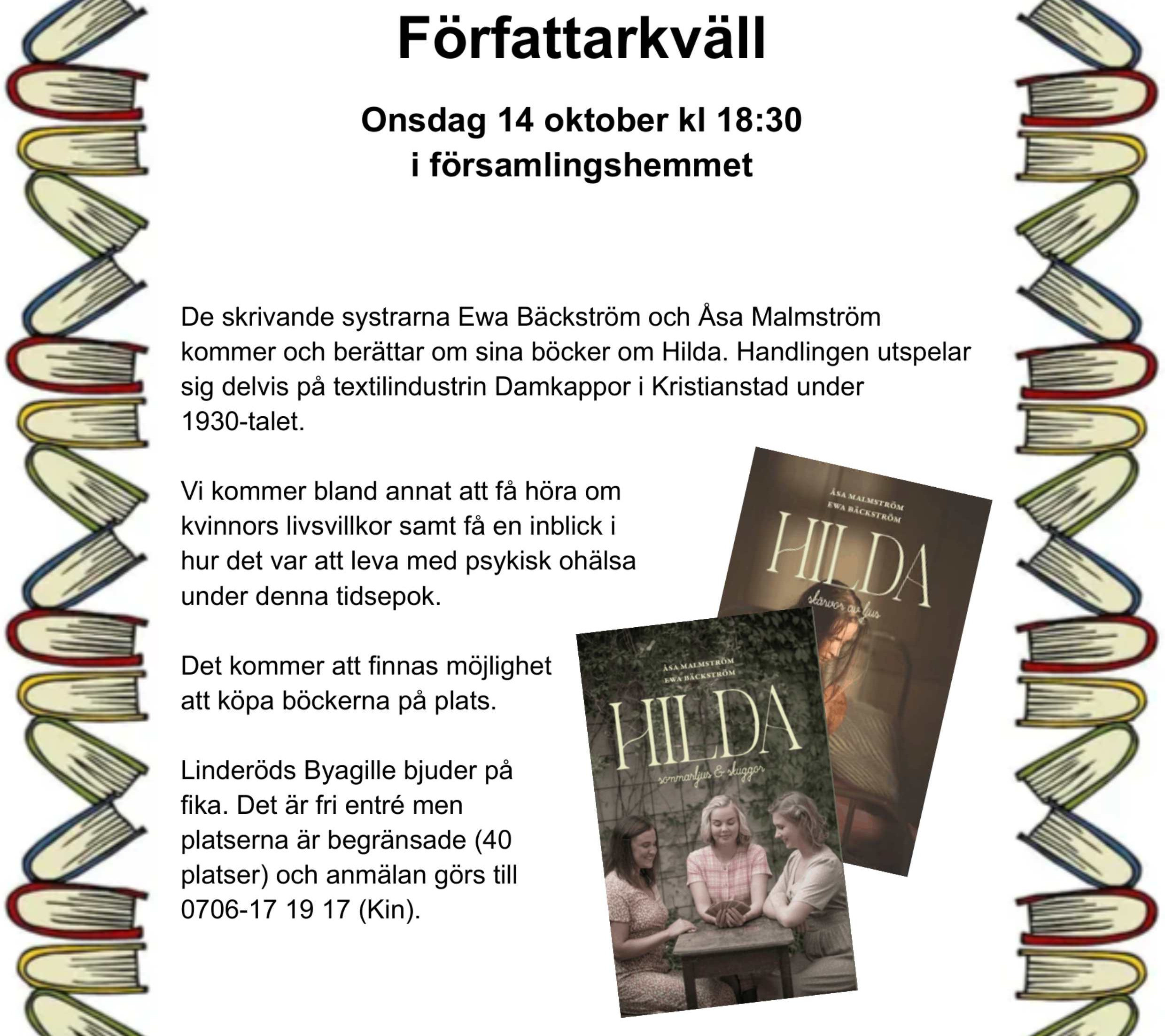 Evenemangs bild för evenemang Författarkväll i Linderöd