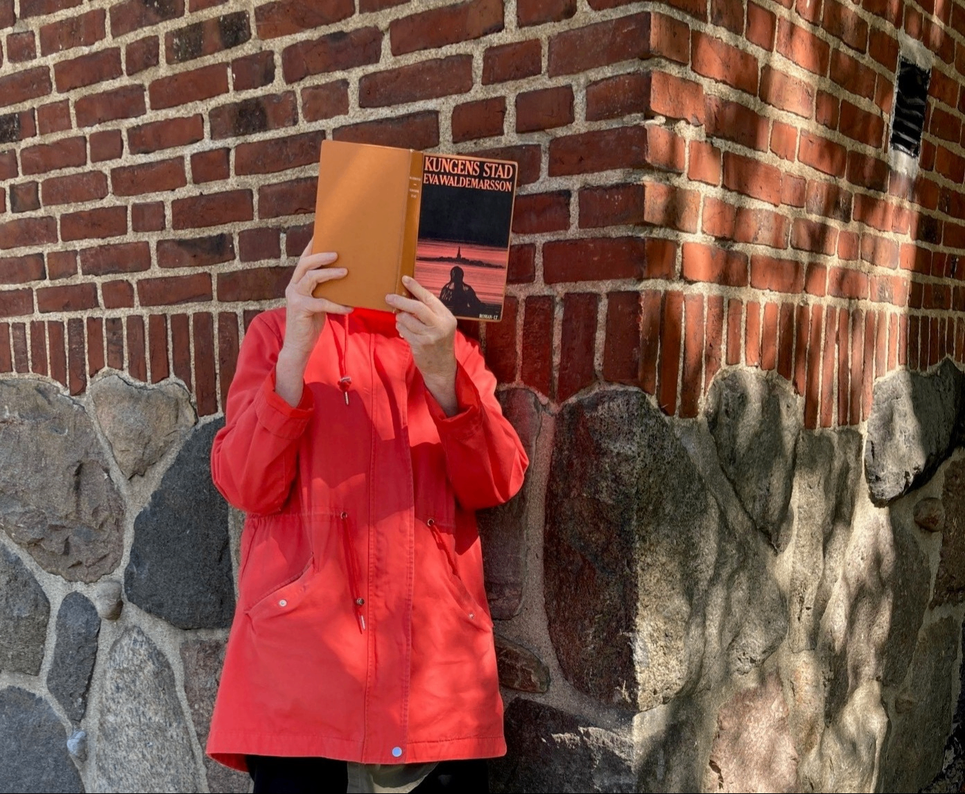 Person som läser ut romanen Kungens stad av Eva Waldemarsson