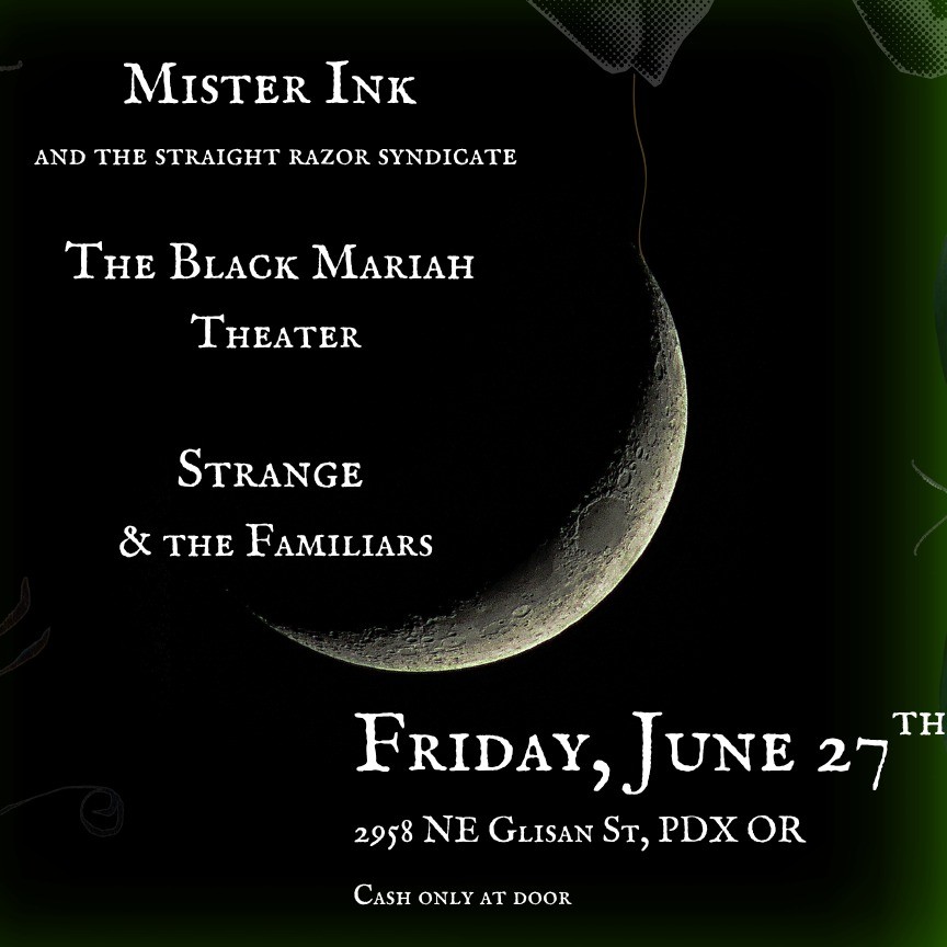 event poster with text over a moon