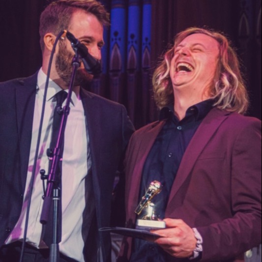 Staring at the Ceiling accept their award for Best Production at the 1st Annual PNW Music Awards