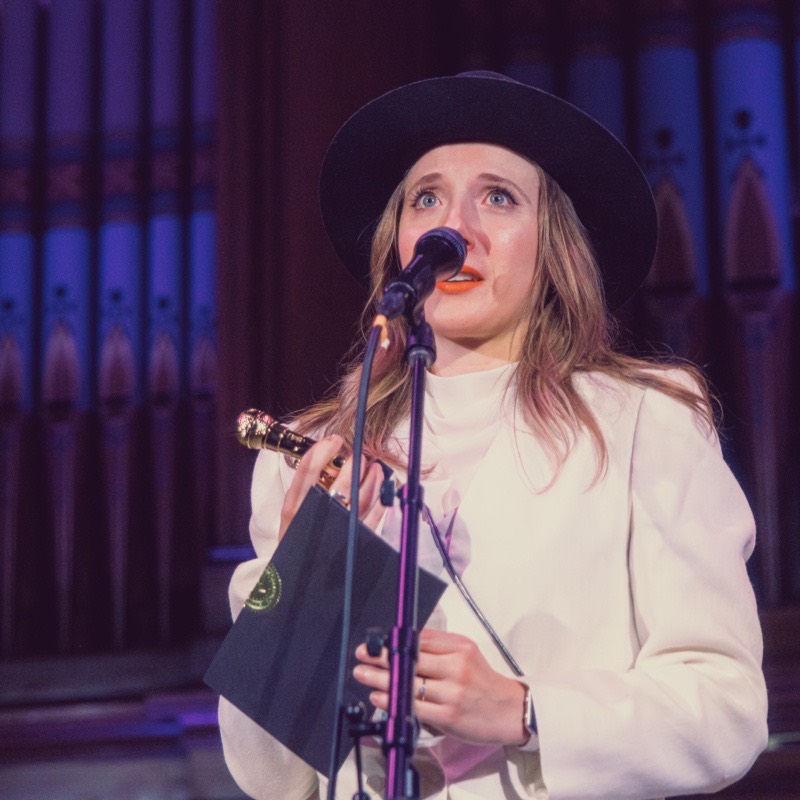 Hayley Lynn accepts her award for Best Folk or Americana Song at the 1st Annual PNW Music Awards