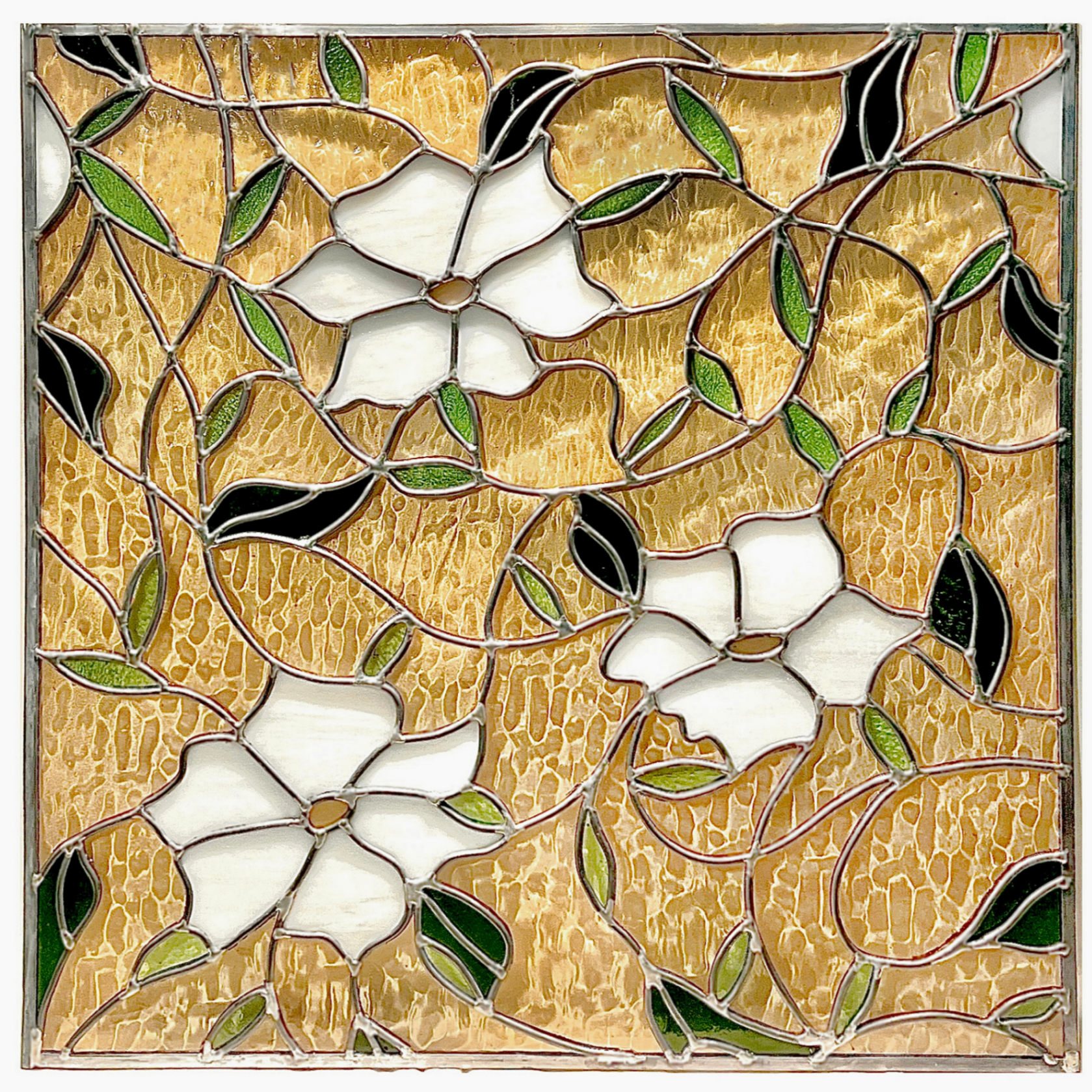 Event Photo: Between Frost and Bloom: A Fiber Art and Stained-Glass Exhibition