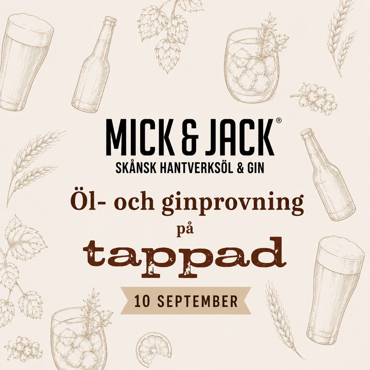 Evenemangs bild för evenemang Öl- och ginprovning med Mick & Jack