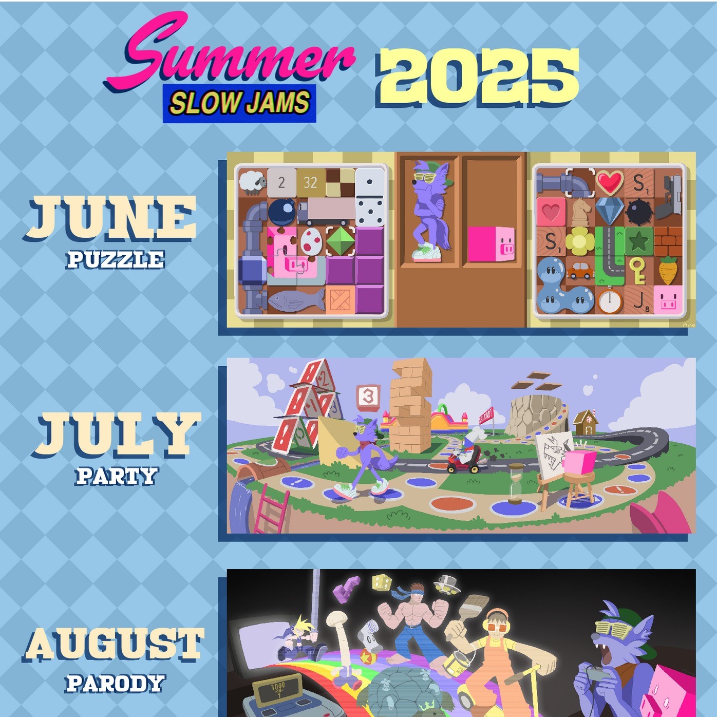 event poster with video game images