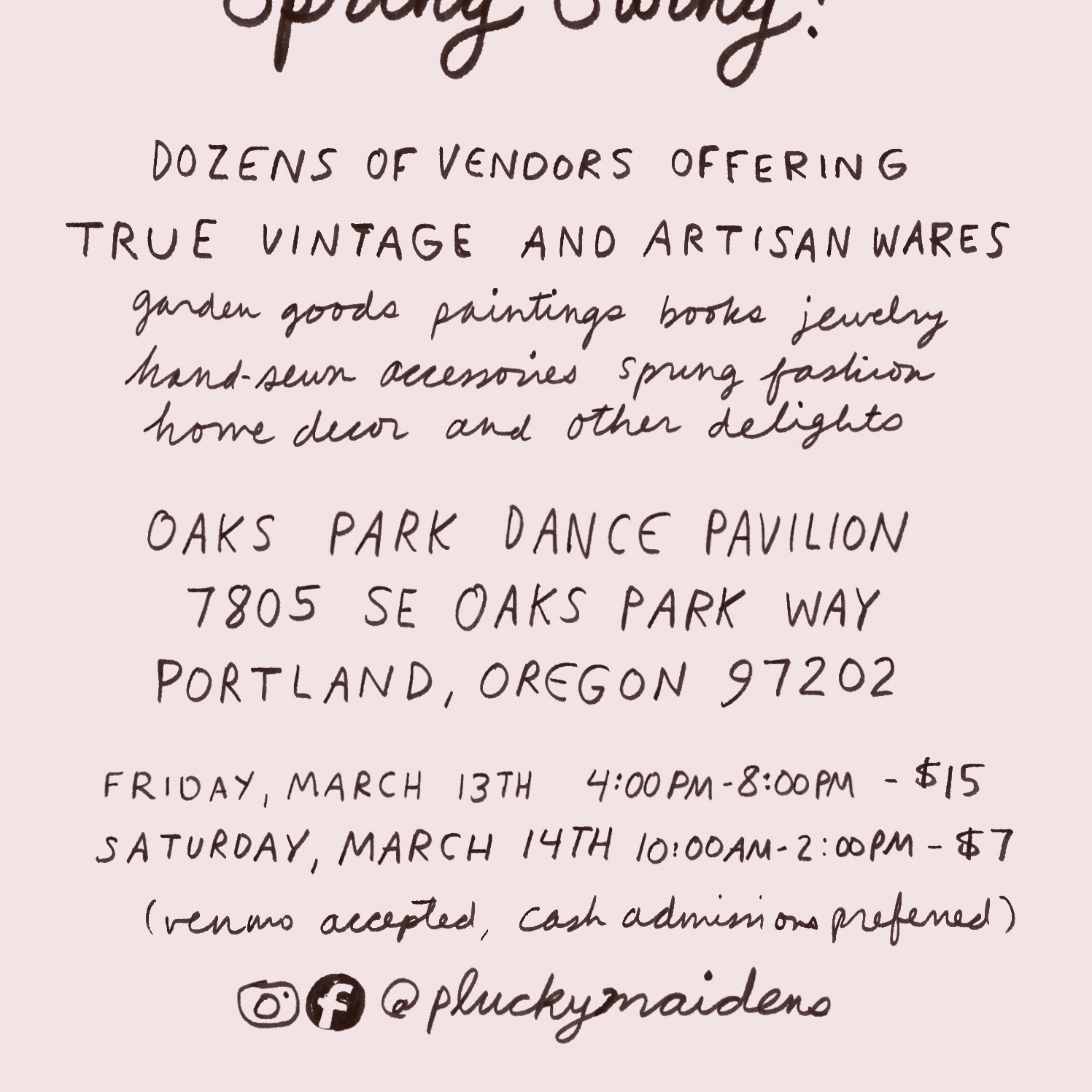Event Photo: Plucky Maidens Spring Swing