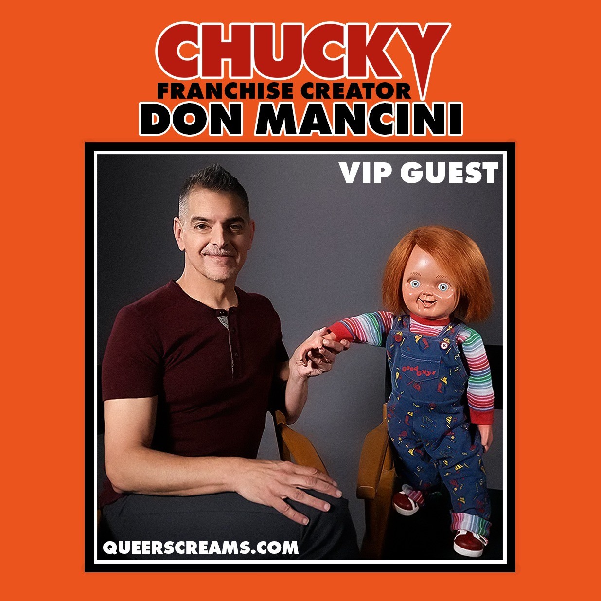 person holding hand of Chuckie doll