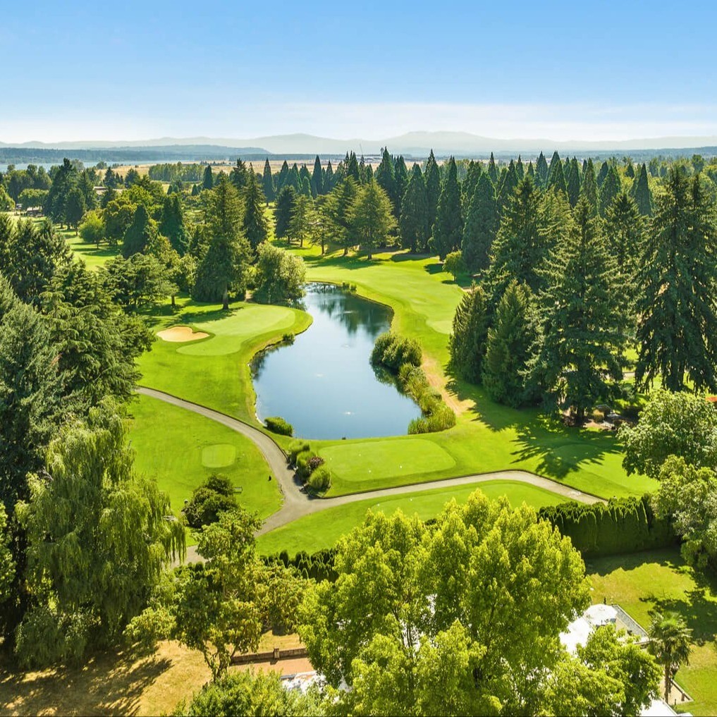 aerial view of a golfcourse