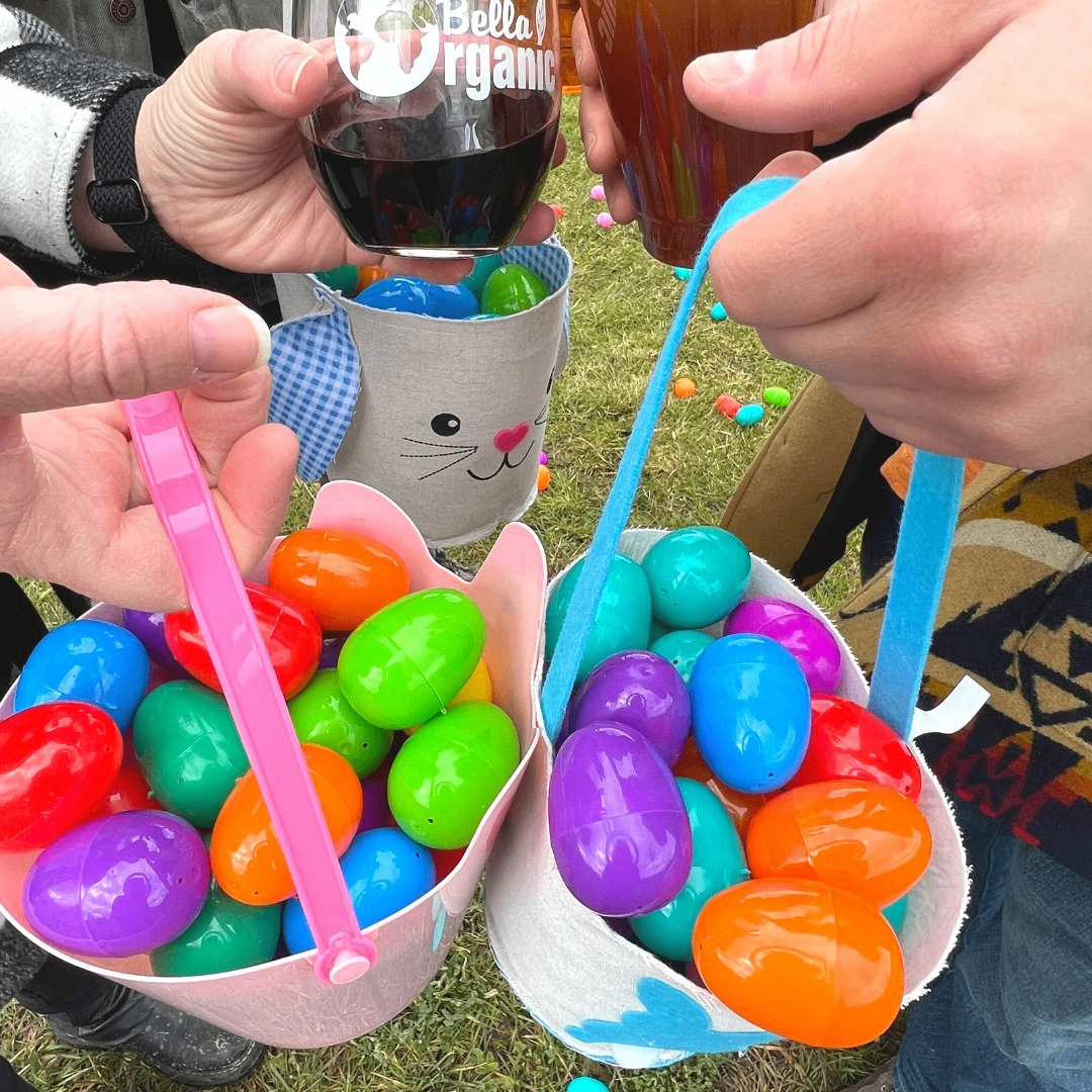 baskets full of Easter eggs