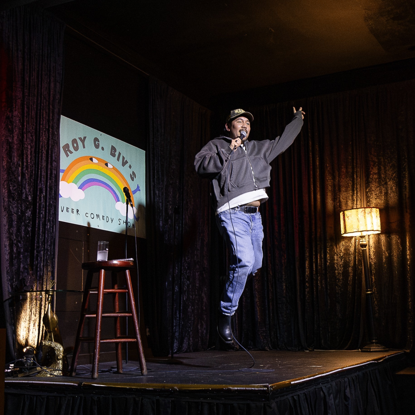 person performing on a stage