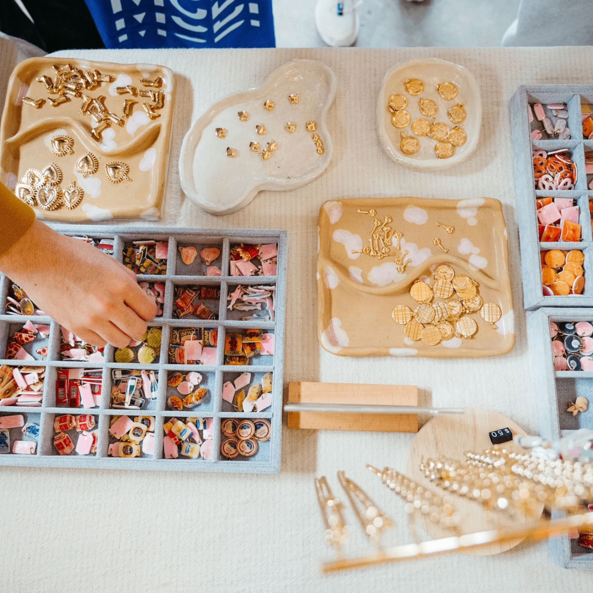 beads for sale at a market booth