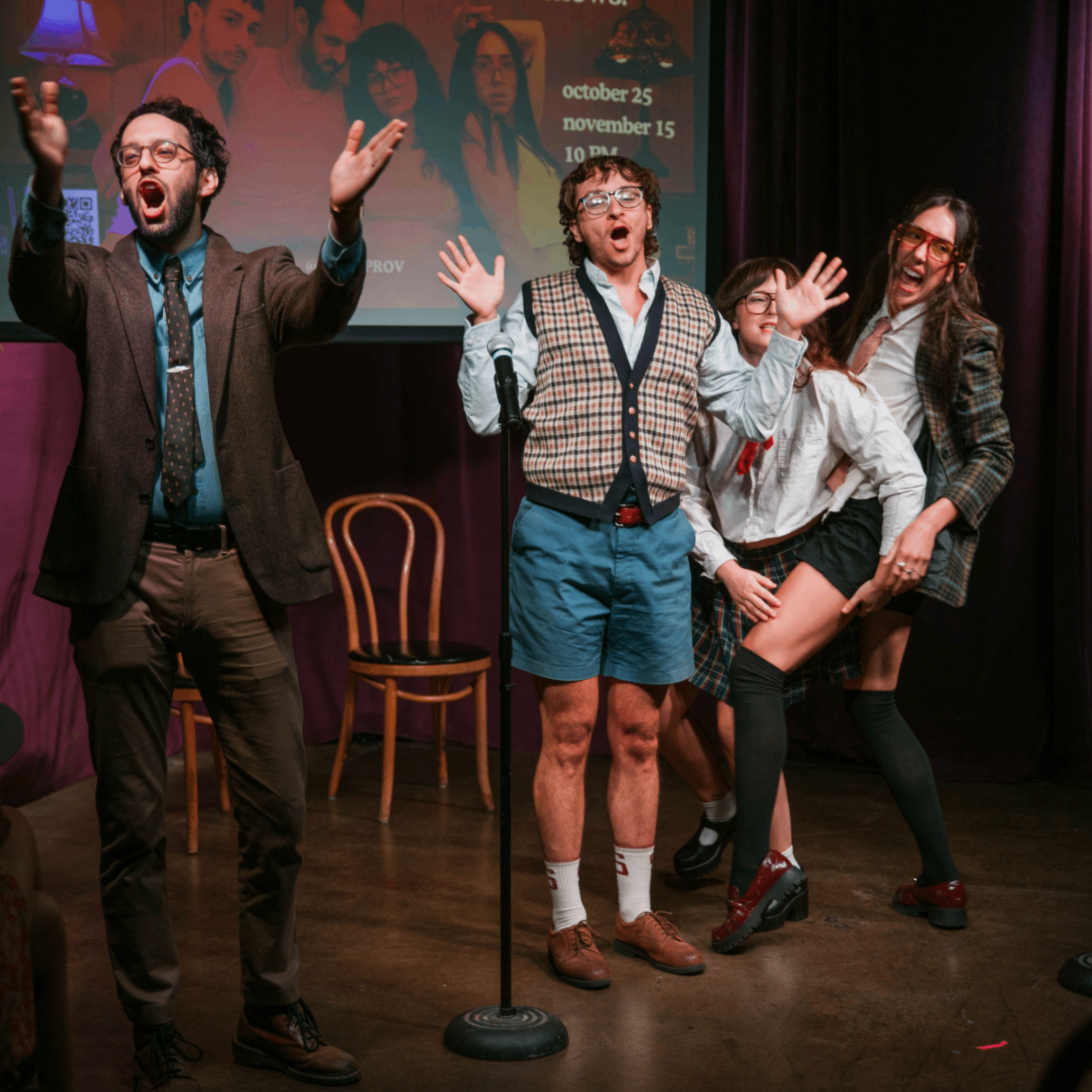 people performing on stage