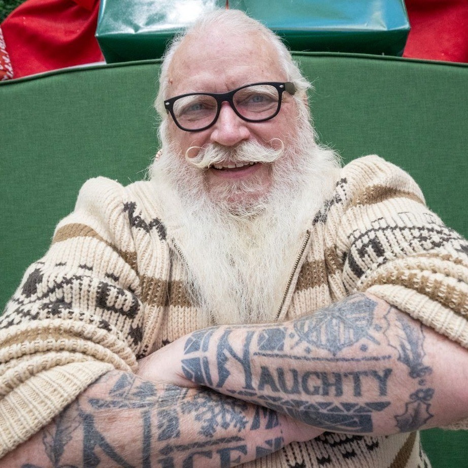 santa with tattoos